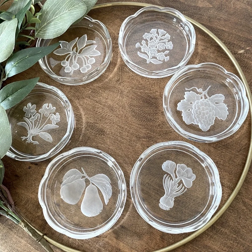 Vintage Byron Hirota Glass Co. Set of 6 Coasters